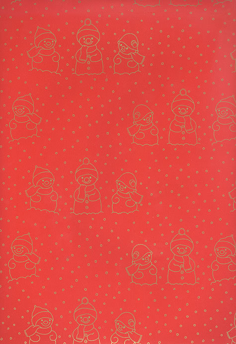 carta Carta Regalo rossa pupazzi di neve Carta patinata da 65gr-mq. Formato: 100x70cm.