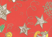 carta Carta Regalo rossa abeti e babbo natale Carta patinata da 65gr/mq. Formato: 100x70cm.
