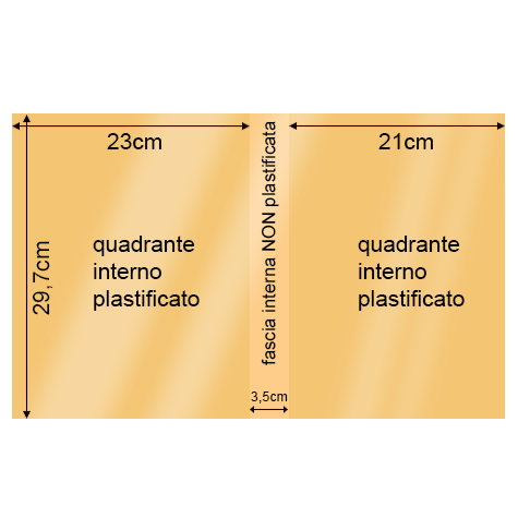 legatoria Cartoncino RismaLuce Plastificata Favini, CAMOSCIO Con riserva non plastificata per adesione, formato A3L (29,7x51cm), 230grammi x mq (Cartoncino 200gr + plastificazione 30gr).