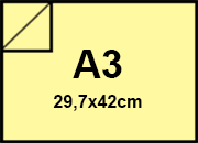 carta CartoncinoPLASTIFICATO RismaLuceFavini, a3, 230gr, GIALLINO Formato a3 (29,7x42cm), 230grammi x mq, (200cartoncino+30plastificazione) bra404a3