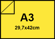carta CartoncinoPLASTIFICATO RismaLuceFavini, a3, 230gr, GIALLO Formato a3 (29,7x42cm), 230grammi x mq, (200cartoncino+30plastificazione) bra405a3