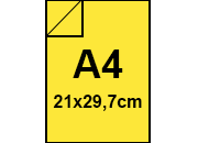 carta CartoncinoPLASTIFICATO RismaLuceFavini, a4, 230gr, GIALLO Formato A4 (21x29,7cm), 230grammi x mq, (200cartoncino+30plastificazione) bra405