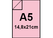 carta CartoncinoPLASTIFICATO RismaLuceFavini, a5, 230gr, ROSA Formato a5 (14,8x21cm), 230grammi x mq, (200cartoncino+30plastificazione) bra409a5