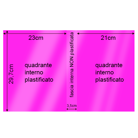 legatoria Cartoncino RismaLuce Plastificata Favini, ROSA Con riserva non plastificata per adesione, formato A3L (29,7x51cm), 230grammi x mq (Cartoncino 200gr + plastificazione 30gr).