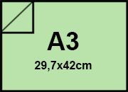 carta CartoncinoPLASTIFICATO RismaLuceFavini, a3, 230gr, VERDE TENUE Formato a3 (29,7x42cm), 230grammi x mq, (200cartoncino+30plastificazione) bra412a3