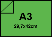 carta CartoncinoPLASTIFICATO RismaLuceFavini, a3, 230gr, VERDE Formato a3 (29,7x42cm), 230grammi x mq, (200cartoncino+30plastificazione) bra413a3