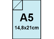 carta CartoncinoPLASTIFICATO RismaLuceFavini, a5, 230gr, AZZURRINO Formato a5 (14,8x21cm), 230grammi x mq, (200cartoncino+30plastificazione) BRA414a5