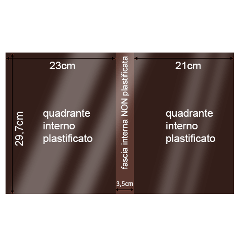 legatoria Cartoncino RismaLuce Plastificata Favini, MARRONE Con riserva non plastificata per adesione, formato A3L (29,7x51cm), 230grammi x mq (Cartoncino 200gr + plastificazione 30gr).