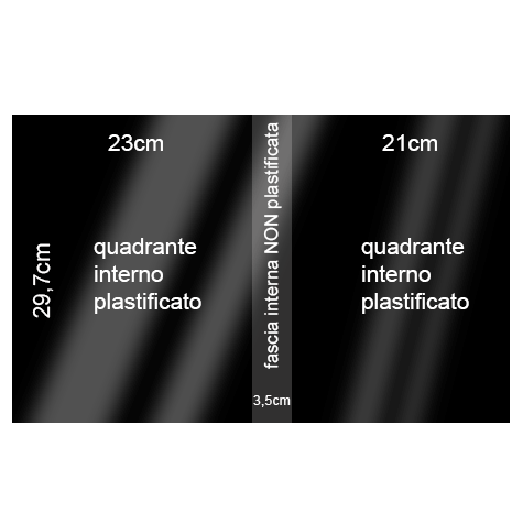 legatoria Cartoncino RismaLuce Plastificata Favini, NERO Con riserva non plastificata per adesione, formato A3L (29,7x51cm), 230grammi x mq (Cartoncino 200gr + plastificazione 30gr).