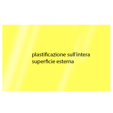 legatoria Cartoncino Sirio Plastificato Fedrigoni, GIALLO Con riserva non plastificata per adesione, formato A3L (29,7x51cm), 320grammi x mq (Cartoncino 290gr + plastificazione 30gr).