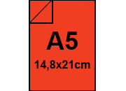 carta Cartoncino SirioFedrigoni. ROSSO-CHIARO. a5. 250gr Rosso Chiaro, formato a5 (14,8x21cm), 250grammi x mq.