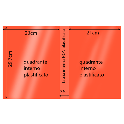 legatoria Cartoncino Sirio Plastificato Fedrigoni, ROSSO Con riserva non plastificata per adesione, formato A3L (29,7x51cm), 280grammi x mq (Cartoncino 250gr + plastificazione 30gr).