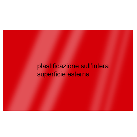 legatoria Cartoncino Sirio Plastificato Fedrigoni, ROSSO Con riserva non plastificata per adesione, formato A3L (29,7x51cm), 320grammi x mq (Cartoncino 290gr + plastificazione 30gr).