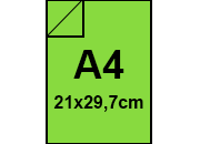 carta Cartoncino SirioFedrigoni. VERDE-ACIDO. A4. 250gr Verde Acido, formato A4 (21x29,7cm), 250grammi x mq bra427