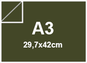 carta Cartoncino SirioFedrigoni. VERDE-OLIVA. a3. 250gr Verde Oliva, formato a3 (29,7x42cm), 250grammi x mq BRA428a3