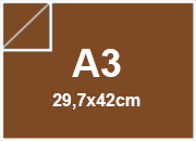 carta Cartoncino SirioFedrigoni. MARRONE. a3. 250gr Marrone, formato a3 (29,7x42cm), 250grammi x mq BRA434a3
