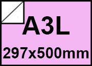carta Cartoncino, Color, Rosa, a3l, 250gr Colorato su un Lato, Formato a3l (29,7x50cm), 250grammi x mq .