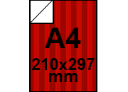 carta Cartoncino, Rigato, ROSSO, A4, 250gr Retro BIANCO, Formato A4 (21x29,7cm), 250grammi x mq.