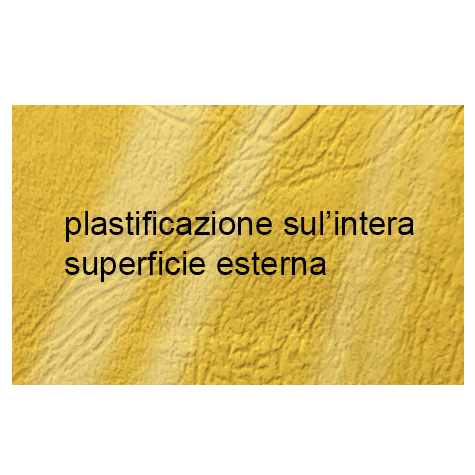 legatoria Copertina flessibile per brossura, plastificata con riserva GIALLO, formato 297x485mm, 270grammi x mq, Similpelle Venata Fedrigoni.