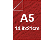 carta Copertina SimilPELLEvenata, 320gr, a5, ROSSA Formato a5 (14,8x21cm), 320grammi x mq bra479a5