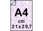 carta Carta Trasparenti A4 in PVC da 300 micron clear con fiorellini FUCSIA, formato A4 (21x29,7cm) bra496