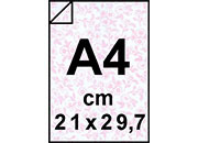 carta Carta Trasparenti A4 in PVC da 300 micron clear con fiorellini ROSA, formato A4 (21x29,7cm).