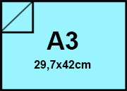 carta QPaper COLOURS Azzurro formato A3, 140gr rug0529.52