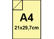 carta Cartoncino Burano GIALLO. A4. 120gr Giallo 07, formato A4 (21x29,7cm), 120grammi x mq.