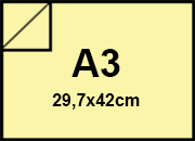 carta Cartoncino Burano GIALLO. A3. 140gr Giallo 07, formato A3 (29,7x42cm), 140grammi x mq bra552A3