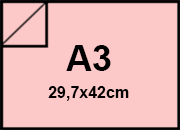 carta Cartoncino Burano ROSA. A3. 120gr Rosa 10, formato A3 (29,7x42cm), 120grammi x mq bra796A3
