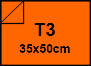 carta Cartoncino Burano ARANCIO, t3, 200gr Arancio Tropico 56, formato t3 (35x50cm), 200grammi x mq.