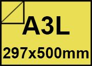 carta Cartoncino Burano SOLARE, a3l, 200gr Giallo Solare 53, formato a3l (29,7x50cm), 200grammi x mq BRA588a3l