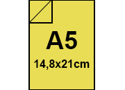 carta Cartoncino Burano SOLARE, a5, 250gr Giallo Solare 53, formato a5 (14,8x21cm), 250grammi x mq.