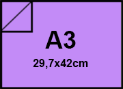 carta Cartoncino Burano VIOLA. A3. 140gr Viola 49, formato A3 (29,7x42cm), 140grammi x mq bra823A3
