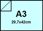 carta Cartoncino Burano CELESTE, a3, 200gr Celeste 03, formato a3 (29,7x42cm), 200grammi x mq BRA836a3