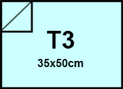carta Cartoncino Burano CELESTE. T3. 140gr Celeste 03, formato T3 (35x50cm), 140grammi x mq bra835T3