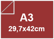 carta Cartoncino Burano INDIANO. A3. 140gr Rosso Indiano 69, formato A3 (29,7x42cm), 140grammi x mq bra853A3