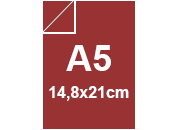 carta Cartoncino Burano INDIANO, a5, 200gr Rosso Indiano 69, formato a5 (14,8x21cm), 200grammi x mq BRA855a5