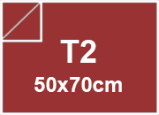 carta Cartoncino Burano INDIANO. t2. 320gr Rosso Indiano 69, formato t2 (50x70cm), 320grammi x mq.