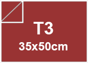 carta Cartoncino Burano INDIANO. T3. 140gr Rosso Indiano 69, formato T3 (35x50cm), 140grammi x mq bra853T3