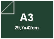 carta Cartoncino Burano INGLESE, a3, 200gr Verde Inglese 71, formato a3 (29,7x42cm), 200grammi x mq BRA868a3