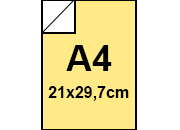 carta Cartoncino BindaKOTE CANARINO, A4, 250gr PASTELLO Canario 03, monolucido, formato A4 (21x29,7cm), 250grammi x mq bra918