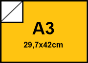 carta Cartoncino, Color,GialloMimosa, a3, 250gr Colorato su un Lato, Formato a3 (29,7x42cm), 250grammi x mq  bra435a3