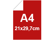 carta Cartoncino, Color, Rosso,A4, 250gr bra437.
