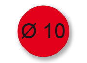 wereinaristea EtichetteAutoadesive rotonde, diametro 10 rosso, adesivo permanente, su foglietti da cm 15,2x12,5. 120 etichette per foglietto SOG10004RO