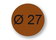wereinaristea Etichette autoadesive rotonde, diametro mm 27 MARRONE, adesivo permanente, su foglietti da cm 15,2x12,5. 20 etichette per foglietto SOG10008MA