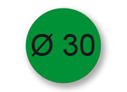 legatoria Bollini autoadesivi colorati diametro 30mm VERDE, adesivo permanente, in rotolo leg178