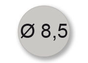 wereinaristea Bollini autoadesivi, CartaARGENTO, diametro 8,5 in foglietti formato 12x7,7mm, 77 etichette per foglio API100601