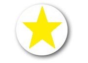 wereinaristea Bollini autoadesivi, Giallo, diametro mm 14, con stella a 5 punte in foglietti formato 130x165mm, 63 etichette per foglio bra1554