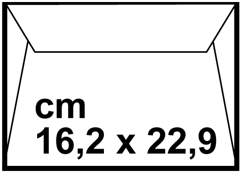 carta Busta gommata Bianca, pattella a punta Bianco, formato DL (14x20cm), 140grammi x mq.